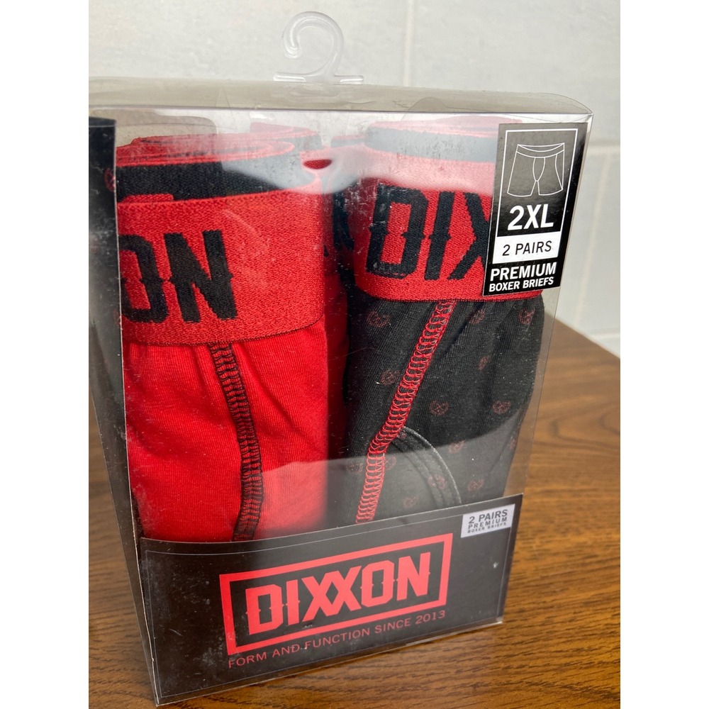 DIXXON Boxer Briefs 2-Pack Premium Underwear‎ Red Black Mens 2XL